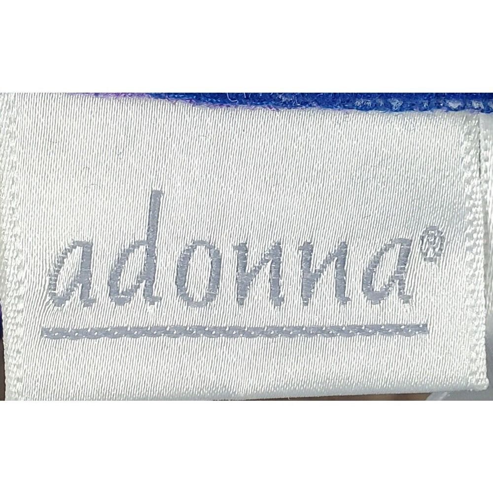 Vintage Adonna Robe Housecoat Blue Size Medium Full Length Zip Pocket Duster - Picture 5 of 8